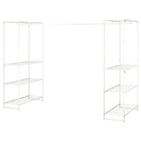 JOSTEIN shelving unit with clothes rod, in/outdoor/wire white, 81x166/270x180 cm