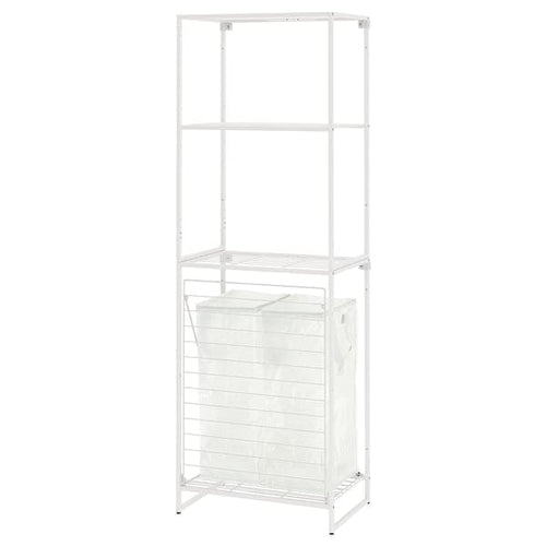 JOSTEIN - Shelf with bags, for indoor / outdoor metal wire / transparent white,61x40/76x180 cm