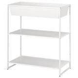 JOSTEIN shelving unit with container, in/outdoor/metal white, 81x40x90 cm