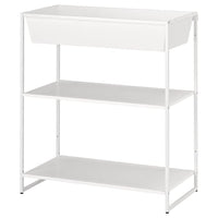 JOSTEIN shelving unit with container, in/outdoor/metal white, 81x40x90 cm