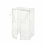 JOSTEIN shelving unit with cover, in/outdoor wire/transparent white, 61x41x90 cm