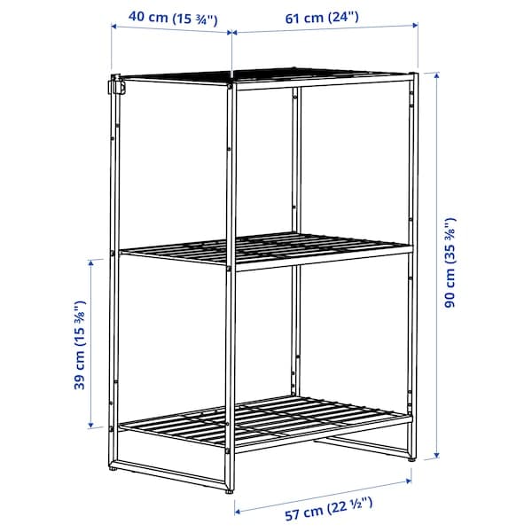 JOSTEIN - Shelving unit, in / outdoor / white metal wire,61x40x90 cm - best price from Maltashopper.com 79436928
