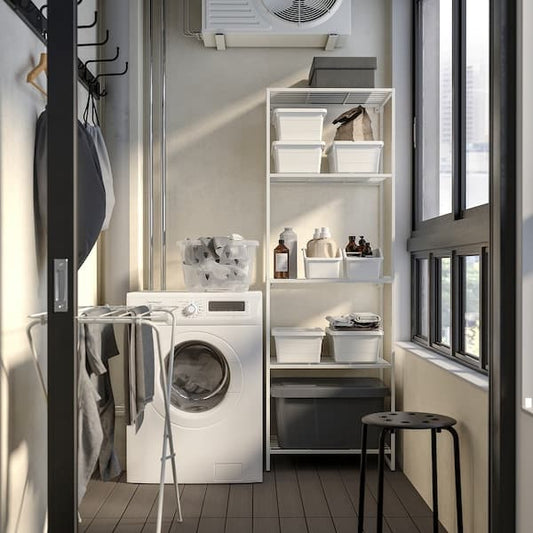 Ikea JOSTEIN - Shelving unit, in / outdoor / white metal wire,61x40x180 cm
