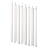 JUBLA unscented candle, white, 35 cm 10 hr, 8 pack