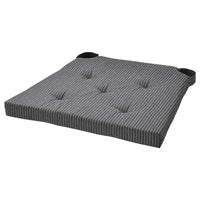 JUSTINA chair pad, black, 42/35x40x4 cm