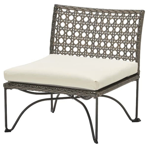 JUTHOLMEN Garden chair - dark grey/Kuddarna beige 65x73x71 cm , 65x73x71 cm