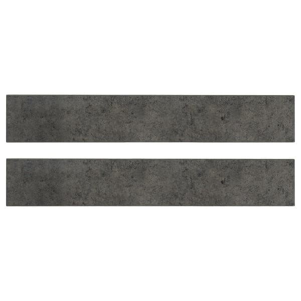 KALHYTTAN drawer front, dark grey concrete effect, 60x10 cm