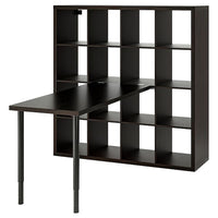 KALLAX / LAGKAPTEN desk combination, black/black-brown, 147x159x147 cm