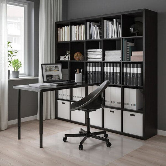 Ikea KALLAX / LAGKAPTEN Combination with desk, black/brown-black, 182x159x182 cm ,