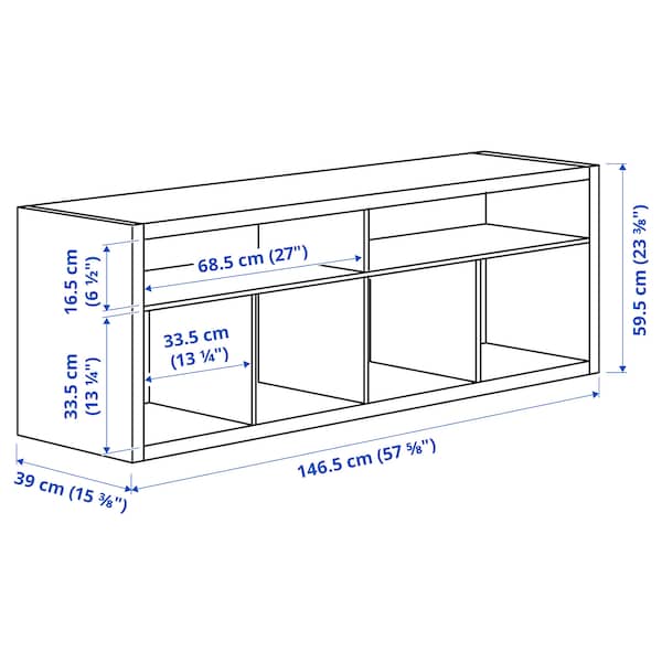Ikea KALLAX - Tv bench with underframe, white stained oak effect, 147x39x78 cm