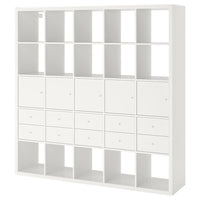 KALLAX shelving unit with 10 inserts, white, 182x182 cm