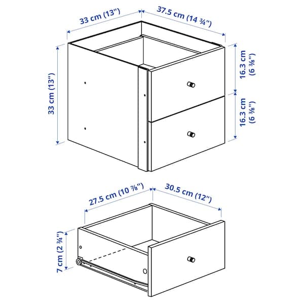 KALLAX - Shelving unit, with 4 drawers/white, 77x77 cm - best price from Maltashopper.com 19552949