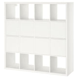 KALLAX shelving unit with 8 inserts, white, 147x147 cm