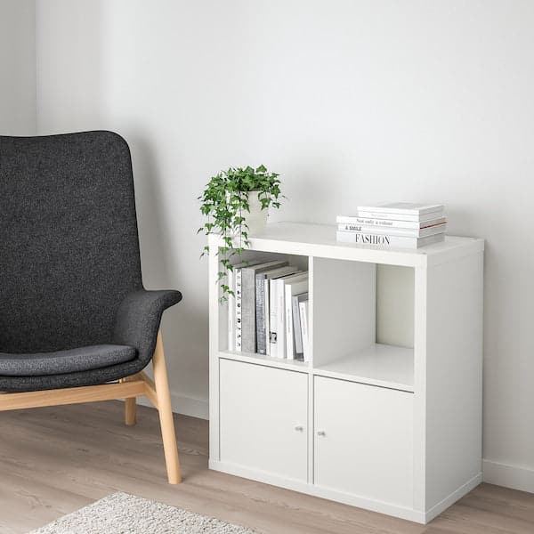 Ikea KALLAX - Shelving unit with doors, white, 77x77 cm