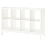 KALLAX shelving unit with underframe, white/white, 147x94 cm