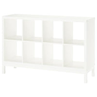 KALLAX shelving unit with underframe, white/white, 147x94 cm