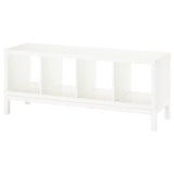 KALLAX shelving unit with underframe, white/white, 147x59 cm