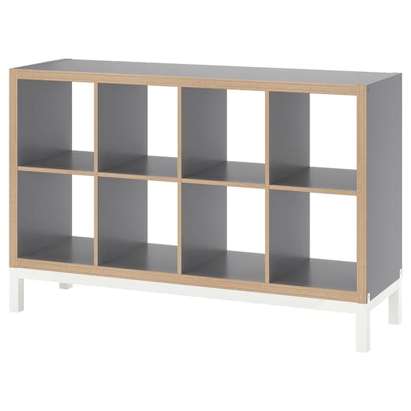 Ikea KALLAX - Shelving unit with underframe, grey wood effect/white, 147x94 cm