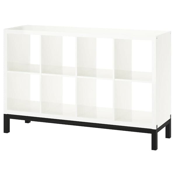 Ikea KALLAX - Shelving unit with underframe, high-gloss/white/black, 147x94 cm