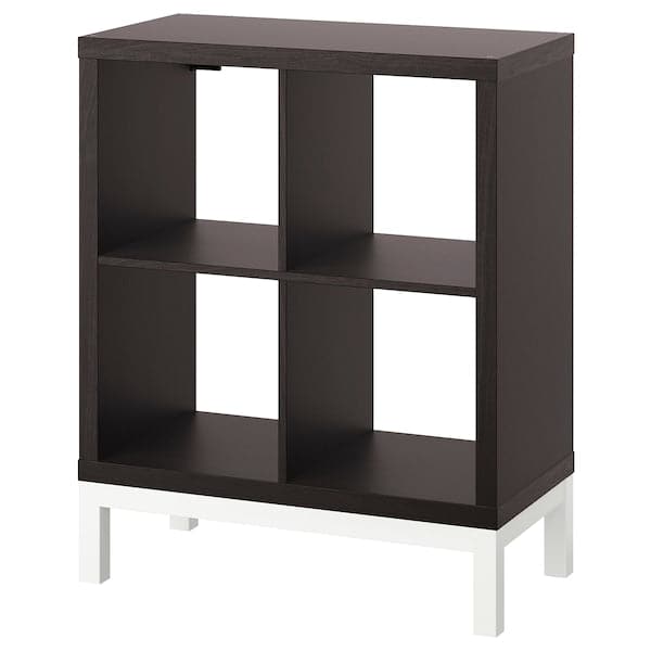 Ikea KALLAX - Shelving unit with underframe, black-brown/white, 77x94 cm