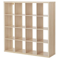 KALLAX shelving unit, white stained oak effect, 147x147 cm