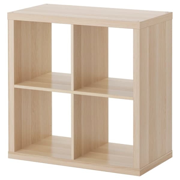 Ikea KALLAX - Shelving unit, white stained oak effect, 77x77 cm