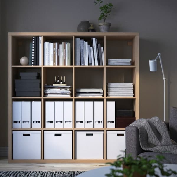 KALLAX - Shelving unit, white stained oak effect, 147x147 cm - best price from Maltashopper.com 10324513