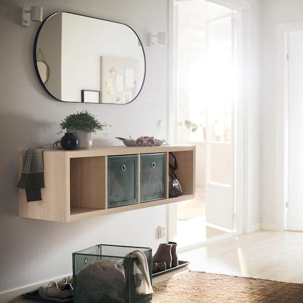 Ikea KALLAX - Shelving unit, white stained oak effect, 42x147 cm