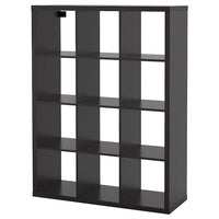 KALLAX shelving unit, black-brown, 112x147 cm