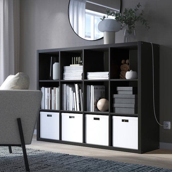 KALLAX - Shelving unit, black-brown, 112x147 cm - best price from Maltashopper.com 20409936