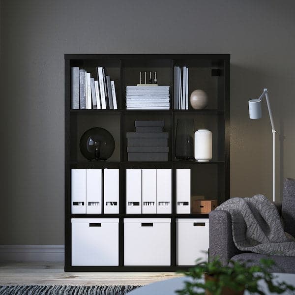 KALLAX - Shelving unit, black-brown, 112x147 cm - best price from Maltashopper.com 20409936