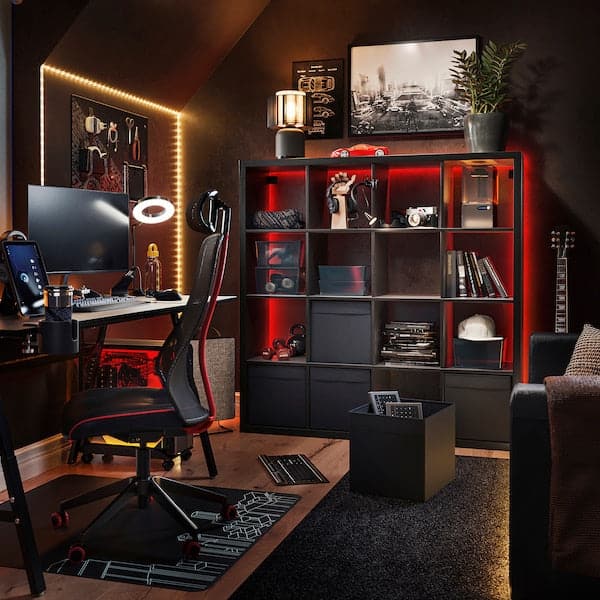 Ikea KALLAX - Shelving unit, black-brown, 147x147 cm