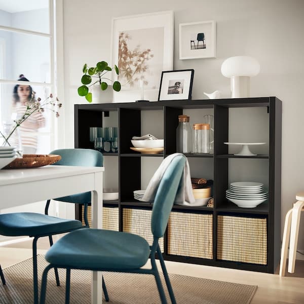 KALLAX - Shelving unit, black-brown, 112x147 cm - best price from Maltashopper.com 20409936