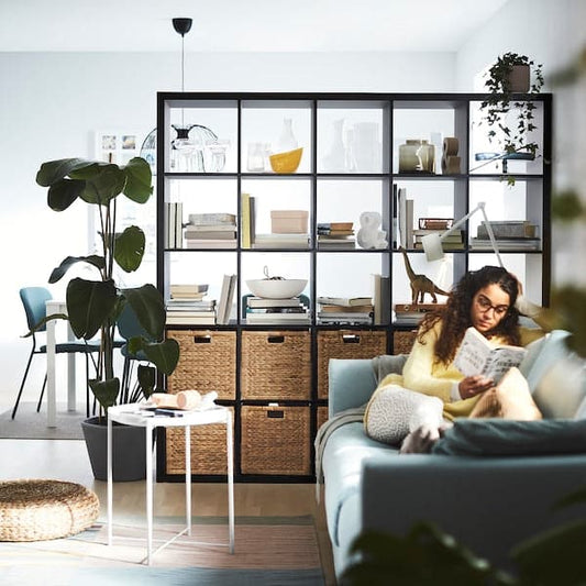 KALLAX - Shelving unit, black-brown, 182x182 cm - best price from Maltashopper.com 70301542