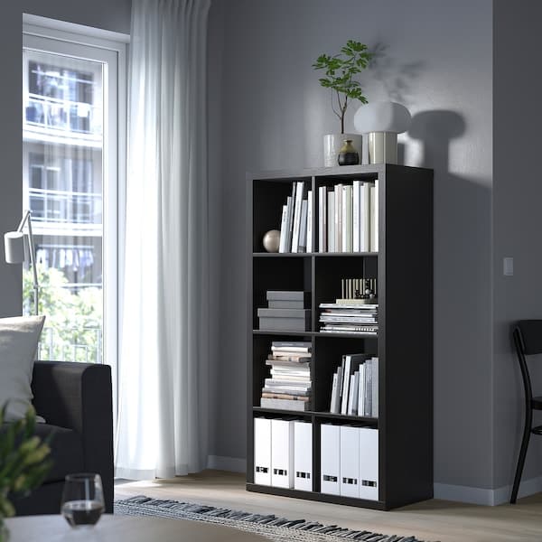 Ikea KALLAX - Shelving unit, black-brown, 77x147 cm