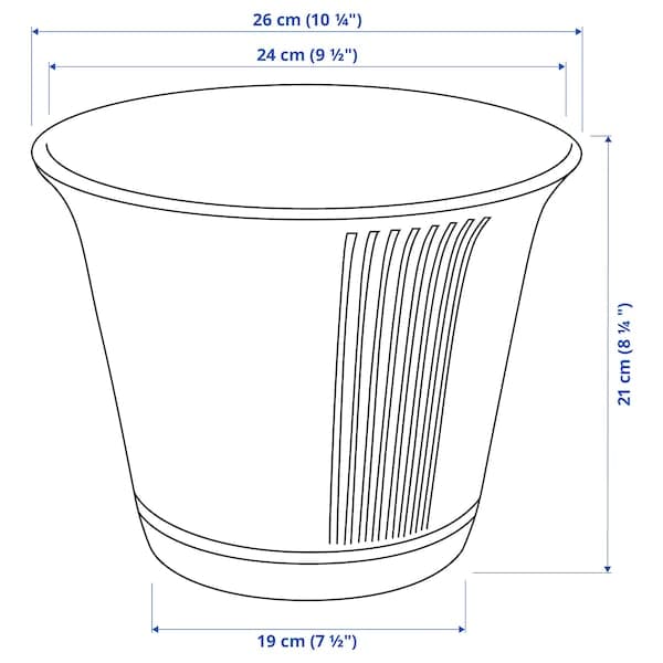 Ikea KAMOMILL - Plant pot, in/outdoor green, 19 cm