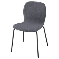 KARLPETTER chair, Gunnared medium grey/Sefast black, 46x80x50 cm