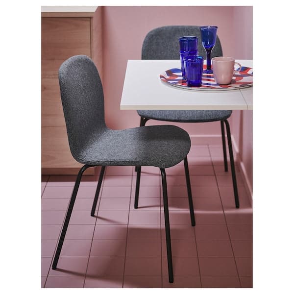 Ikea KARLPETTER Chair, Gunnared smoky grey / Sefast black ,