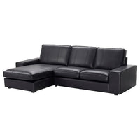 KIVIK 3-seat sofa, with chaise longue/Grann/Bomstad black, 280x83x163 cm