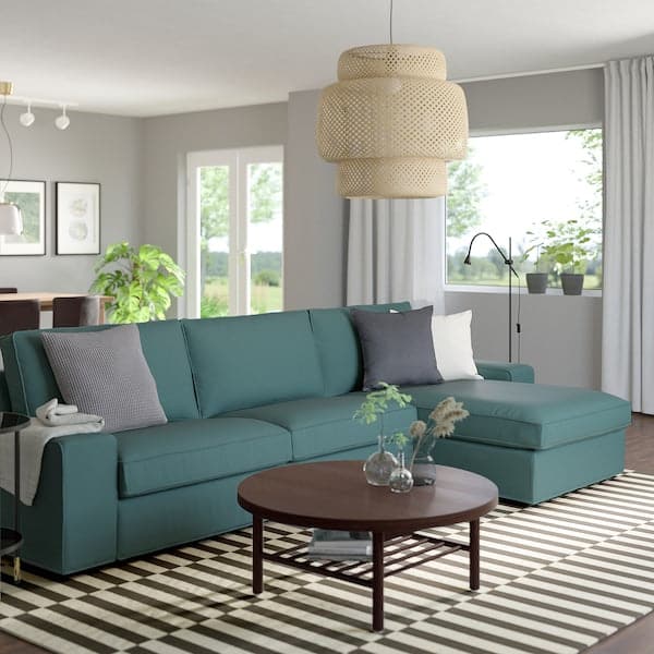 Ikea KIVIK 4-seater sofa with chaise-longue, Kelinge grey-turquoise ,