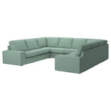 KIVIK u-shaped sofa, 6 seat, Tallmyra light green, 328x83x257 cm