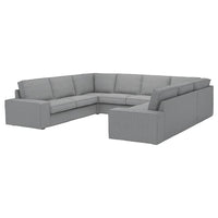 KIVIK u-shaped sofa, 6 seat, Tibbleby beige/grey, 328x83x257 cm