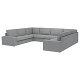 KIVIK u-shaped sofa, 7-seat, Tibbleby beige/grey, 368x83x257 cm