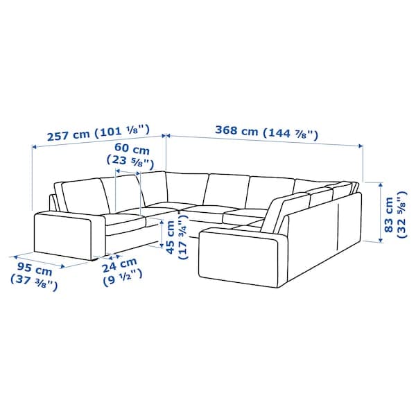Ikea KIVIK - 7-seater U-shaped sofa, Tresund anthracite ,