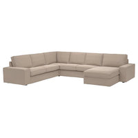 KIVIK corner sofa, 5-seat w chaise longue, Tallmyra beige, 24x83x95 cm