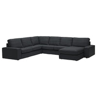 KIVIK corner sofa, 5-seat w chaise longue, Tresund anthracite, 24x83x95 cm