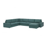 KIVIK corner sofa, 6-seat w chaise longue, Kelinge grey-turquoise, 24x83x163 cm