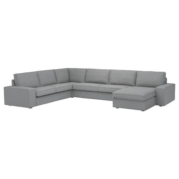 KIVIK 6-seat corner sofa chaise longue, Tibbleby beige gray