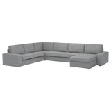 KIVIK corner sofa, 6-seat w chaise longue, Tibbleby beige/grey, 24x83x163 cm