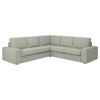 KIVIK corner sofa, 4-seat, Gunnared light green, 257x83x95 cm